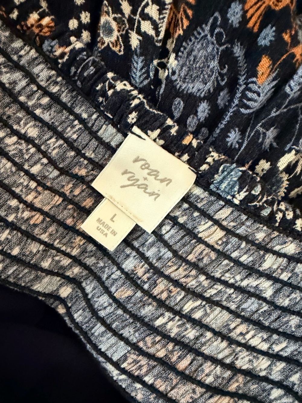 Roan + Ryan Elaine Navy Floral Wide Leg Jumpsuit - Size Large - Picture 7 of 10